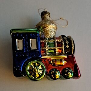 Colorful Glass Train Ornament Toy